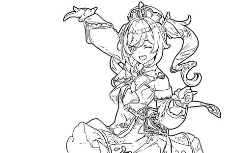 Genshin Impact Barbara Coloring Page Download Print Or Color Online