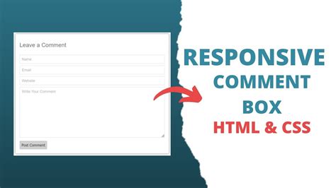 Responsive Comment Box Html Css Web Development Youtube