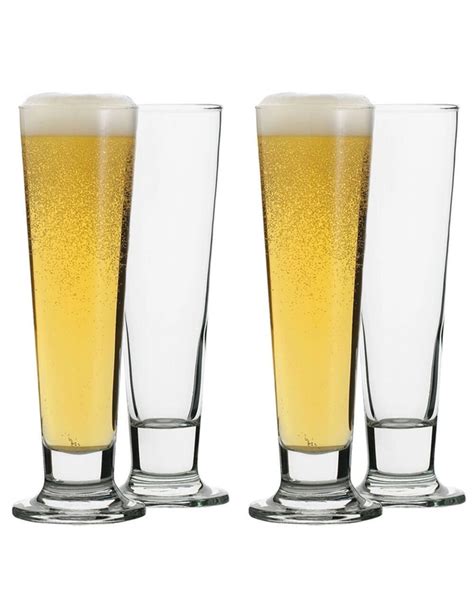 4pc Ecology Classic 420ml Clear Beer Glass Pilsner Glasses Glassware