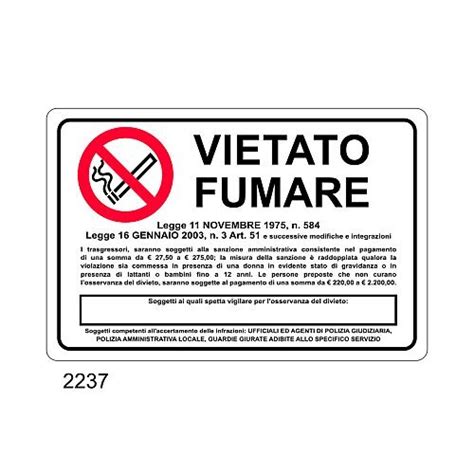 Vietato Fumare A Alluminio 300x200 Mm Tuttosegnaletica