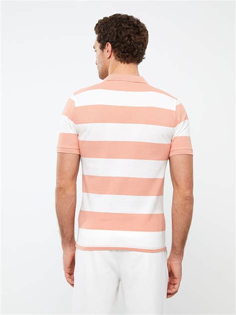 Polo Neck Short Sleeve Striped Piqué Mens T Shirt S31284z8 Lf1