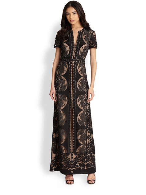 Bcbgmaxazria Cailean Lace Maxi Dress In Black Lyst