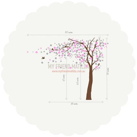 Cherry Blossom Tree Wall Decal For Home And Nursery Removable Wall