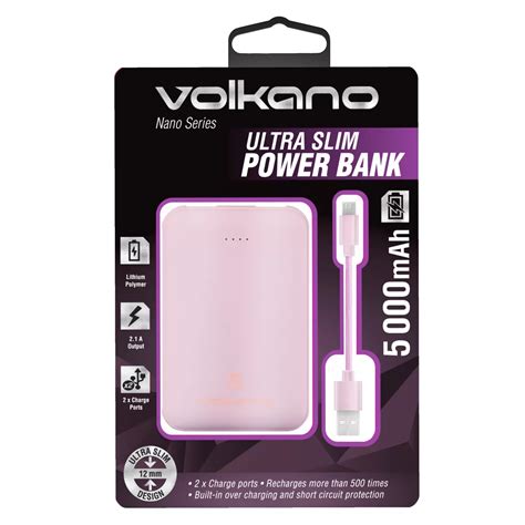 Buy Volkano Nano Series 5000 MAh Powerbank Pink Shumata Online