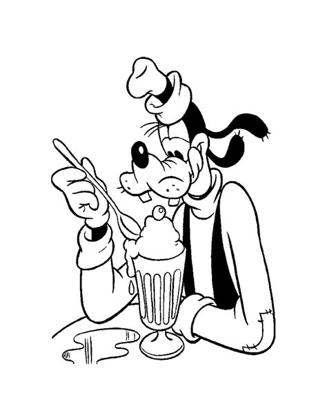 Good ice cream for Goofy - Goofy Coloring Pages for Kids