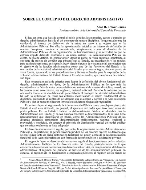 06 Sobre El Concepto De Derecho Administrativo Autor Allan R Brewer