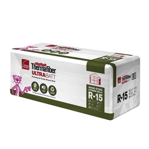 Owens Corning Thermafiber Ultrabatt R 15 Wall 29 37 Sq Ft Unfaced Mineral Wool Batt Insulation