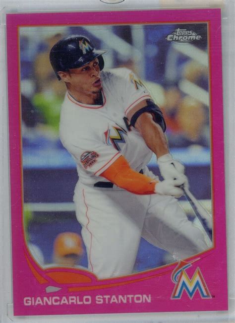 Topps Chrome Giancarlo Stanton Pink Refractor Marlins