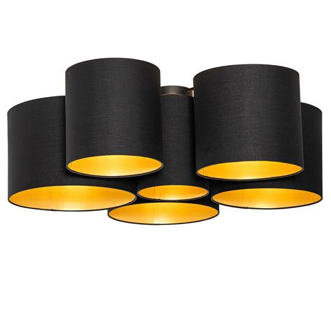 Lampa Sufitowa Czarna Ze Z Otym Wn Trzem Lampek Multidrum