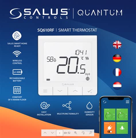 Sq Rf Wireless Slimline Internet Controlled Thermostat Salus