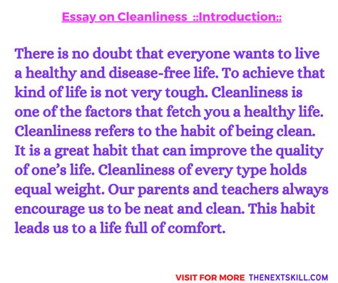 Essay On Cleanliness Short And Long