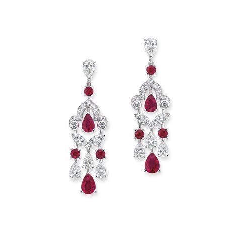 RUBY AND DIAMOND CHANDELIER EARRINGS, GRAFF