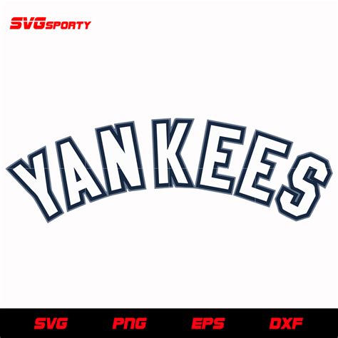 New York Yankees Text Logo SVG, yankees svg, mlb svg, eps, dxf, png, d ...