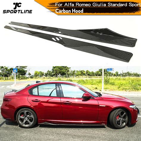 Carbon Fiber Car Side Skirts Bodykit Bumper Side Skirts Cover Fits For