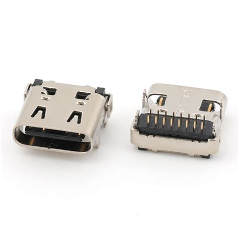 16pin Usb Type C Female Double Row Connector Dip Type 90degree