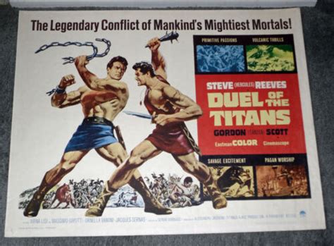 DUEL OF THE TITANS Original ROLLED 22x28 Movie Poster STEVE REEVES