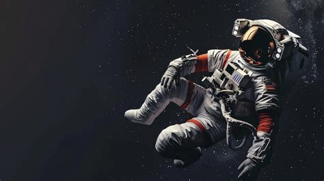 Astronauta En Un Traje Espacial Flotando En El Abismo Estrellado Del