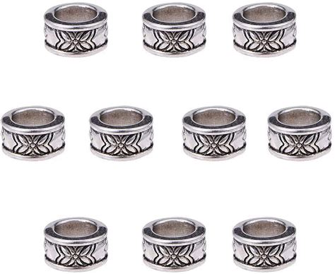 Pcs Rondelle Spacer Beads Tibetan Alloy Antique Silver European