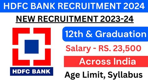 Hdfc Bank Recruitment 2024 Hdfc Bank Vacancy 2024 15789 Posts Youtube