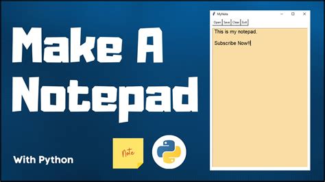 Make A Notepad With Python Python Project