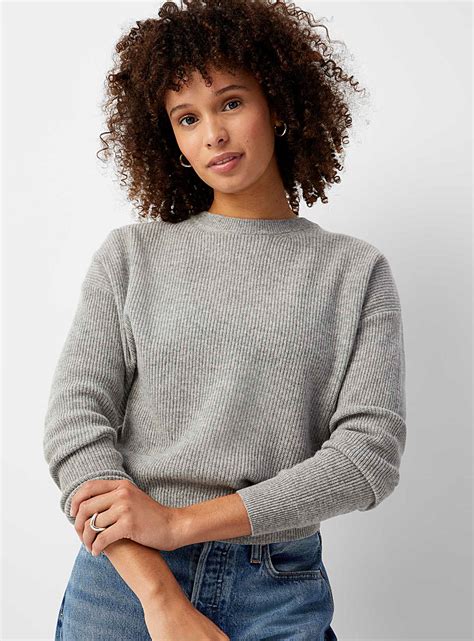 Ribbed Pure Cashmere Sweater Contemporaine Shop Womens Sweaters