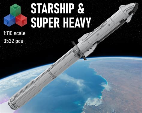 Lego Moc Spacex Starship And Super Heavy Saturn V Scale By 0rig0