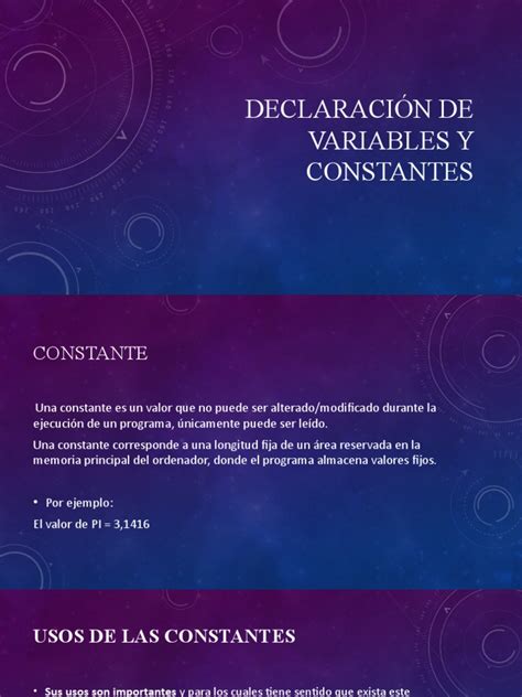 Declaración De Variables Y Constantes Pdf