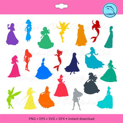 Disney Prinzessin Silhouetten Silhouette Schneiden Etsy