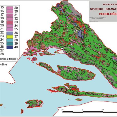 Pedological map with melioration units of agricultural land of ...