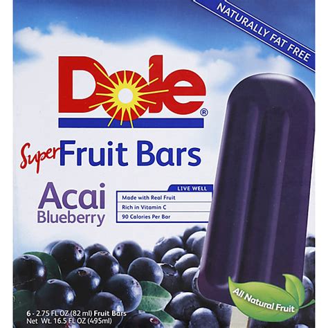 Dole Fruit Bars Super Acai Blueberry Frozen Foods Foodtown