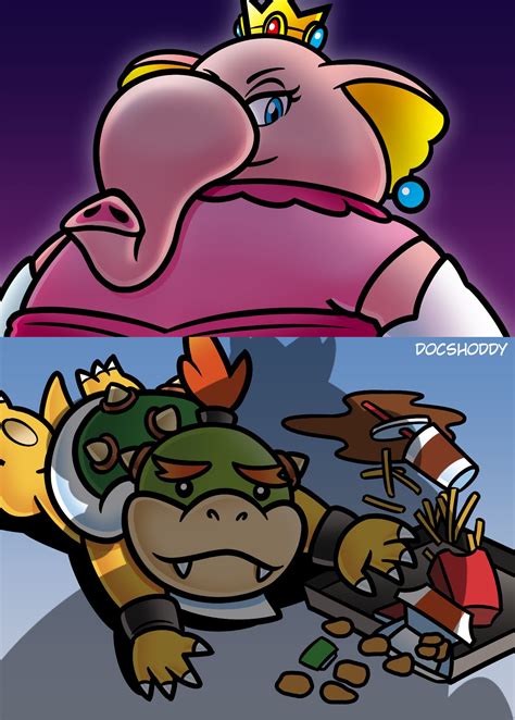 Princess Peach Bowser Jr And Elephant Peach Mario And 1 More Drawn