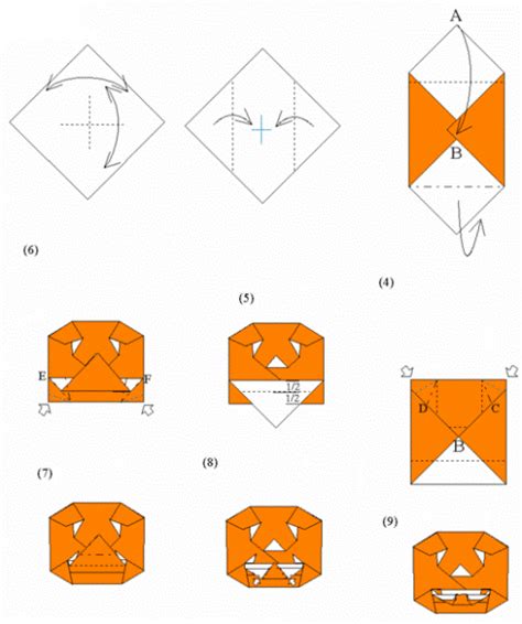 origami jack o lantern 2 ~ make easy origami instructions kids