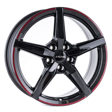 Ronal R Mcr Jetblack Red Rim Velonity