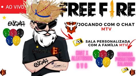 FREE FIRE AO VIVO RANK DO CHAT 3 MAPAS BORAAAA SALINHA