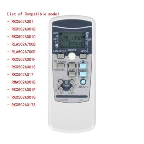 Mitsubishi Air Conditioning Universal Air Conditioning Remote Control ...