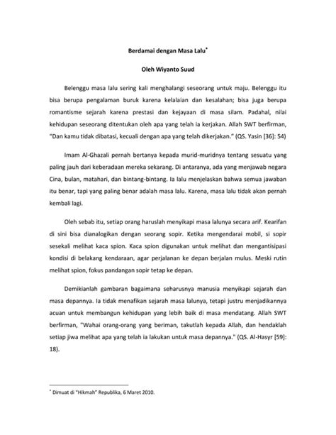 Berdamai Dengan Masa Lalu Pdf