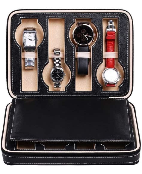 Caja Organizador De Relojes Estuche Hombre Portatil Elegante Meses