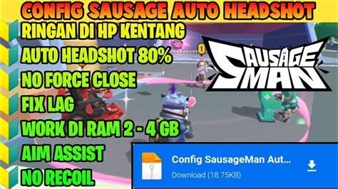 Cara Pasang Config Sausage Man Terbaru Auto Headshot Less Recoil