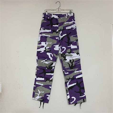 Purple Camo Cargo Pants Fits About 27 31 Waist Depop