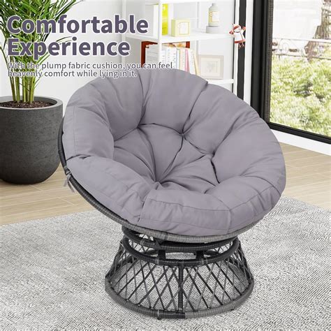 Silla Circular Papasan De Mimbre De 37 Pulgadas Silla Giratoria De 360