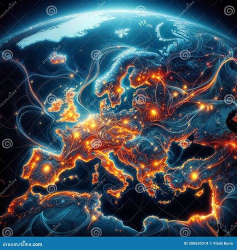 Europe S Power Map Alight, Tracing Luminous Energy Routes Connecting Generation and Load Nodes ...