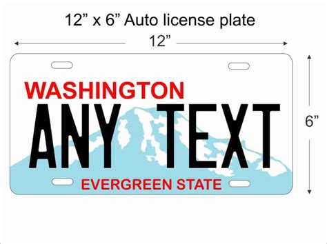 Washington state replica License Plate personalized with your design ...