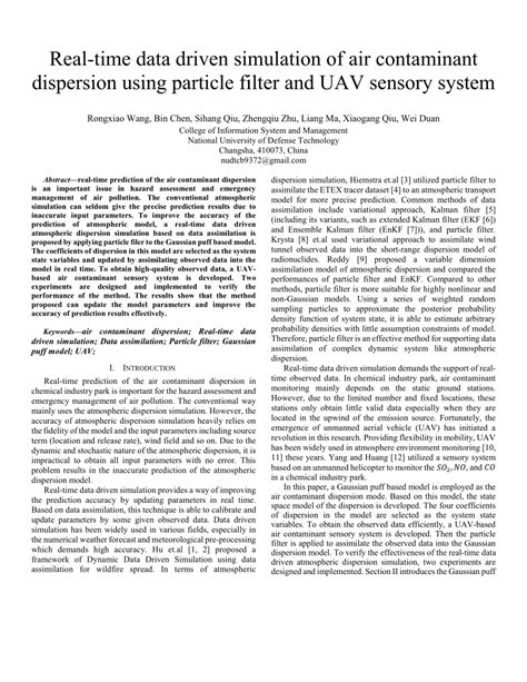 PDF Real Time Data Driven Simulation Of Air Contaminant Dispersion