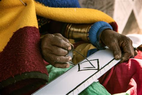 Esther Mahlangu Applies Paint With A Chicken Feather On The Interior Trims Of The Bmw Individual