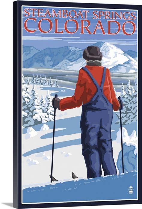 Skier Admiring Steamboat Springs Colorado Retro Travel Poster Wall