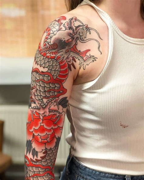 Dragon Tattoo Sleeve Girl