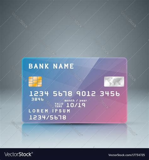 Bank card with reflect card number is random Vector Image