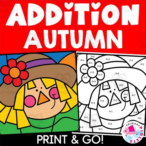 Fall Color By Number Code Addition To 20 Math Coloring Worksheets By Teach Simple