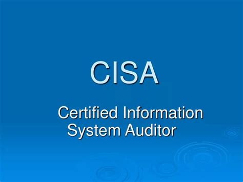 Ppt Cisa Powerpoint Presentation Free Download Id3987899