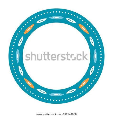 Light Blue Circle Frame Scandinavian Design Vector De Stock Libre De